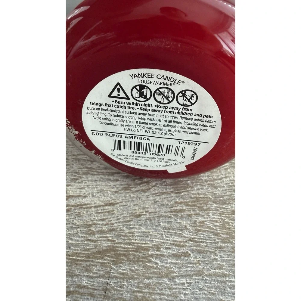 NEW Yankee Candle God Bless America Retired Collectors Edition Large Jar 22 oz
